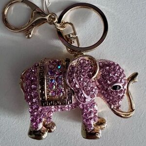 Natasha Couture Purple Elephant Keychain